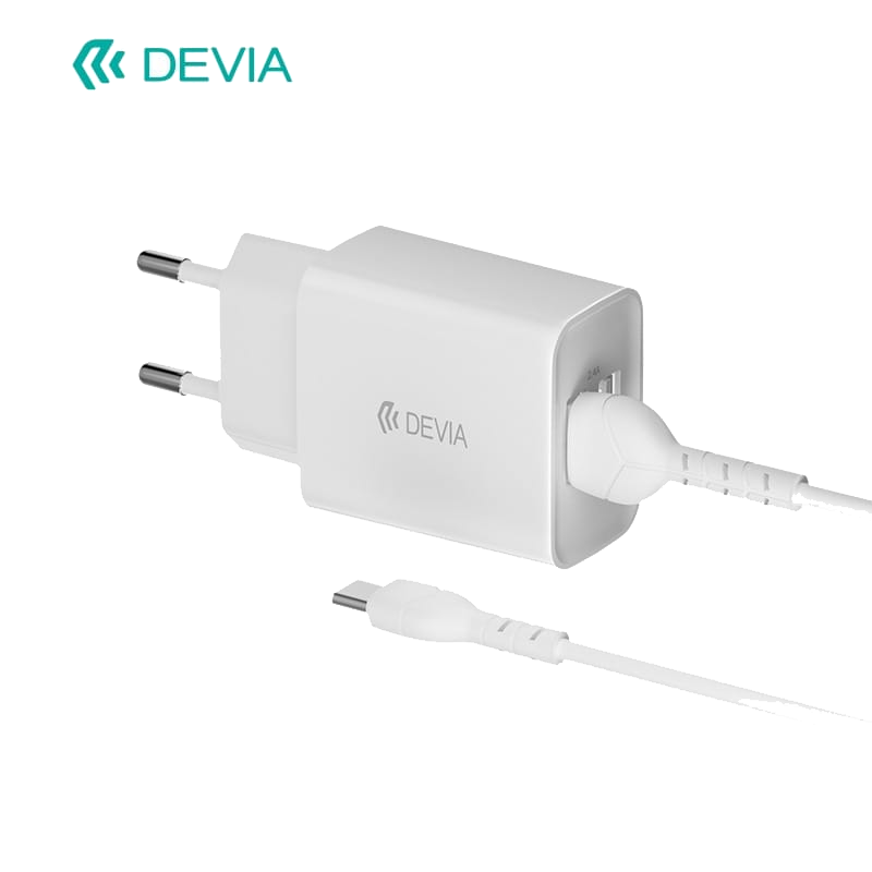 CHARGEUR DEVIA 2.4A AVEC CÂBLE MICRO USB