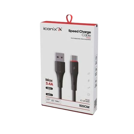Câble Chargeur Iconix Type-C UC1628 Noir